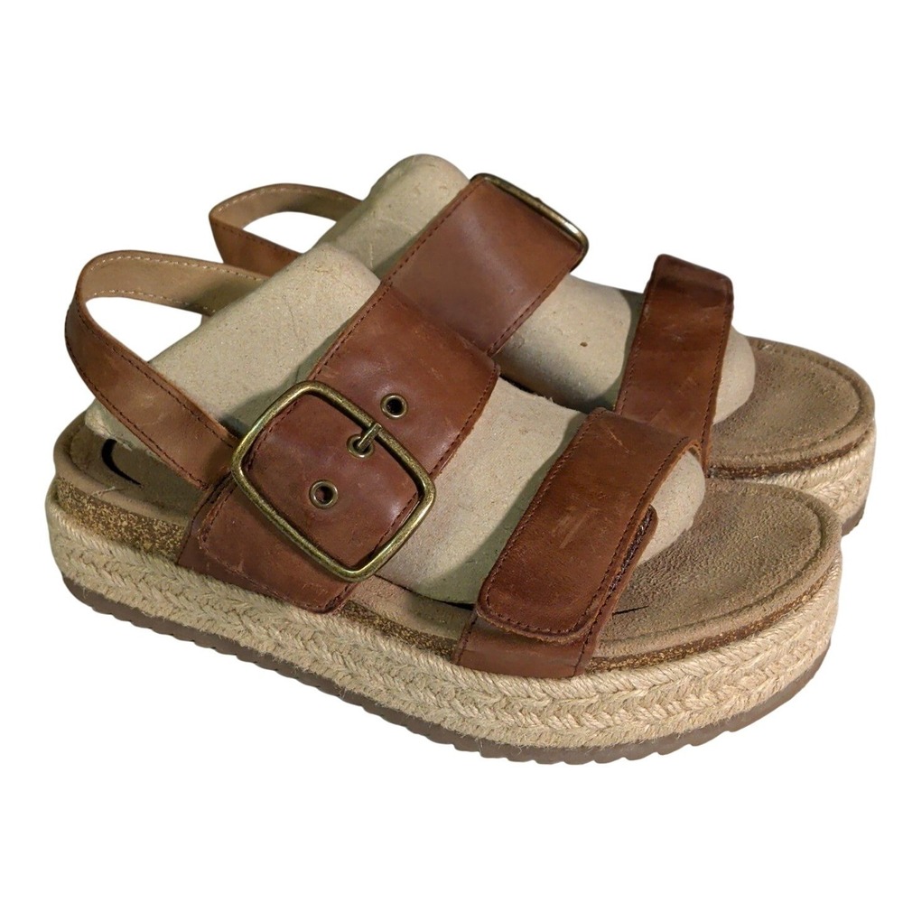 Aetrex Vania Sandals Womens Size 7.5 Platform Arch Support Espadrille Leather
